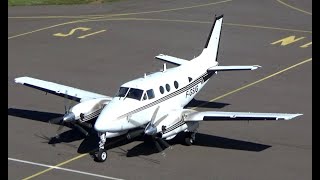 1967 Beechcraft King Air 90 F-GSIG / Gusty Landing and Taxi to Parking Position