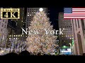 🇺🇸🎄New York Christmas Walk  - Fifth Avenue to Rockefeller Center Christmas Tree - 【4K 60fps】