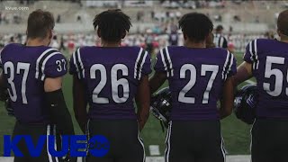 The Jones twins' impressive balancing act: football and marching band | KVUE