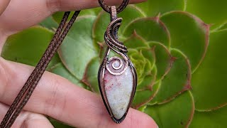 Hammered Textured Swirl Wire Wrapping Cabochon Pendant Tutorial