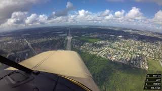 Stinson 108-3 N743C climb out and go around at KFXE / 200HP Lycoming IO-360