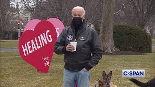 President Biden and First Lady View White House Valentine's Day Decorations