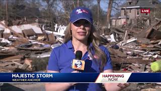 Meteorologist Majestic Storm covers tornado in Wynne Arkansas 2023