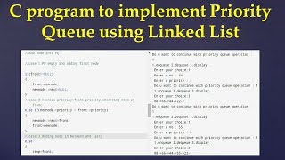 C program to implement Priority Queue using Linked list #c #linkedlist