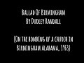 “Ballad of Birmingham” by Dudley Randall Reading