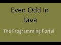 Java Even Odd Program