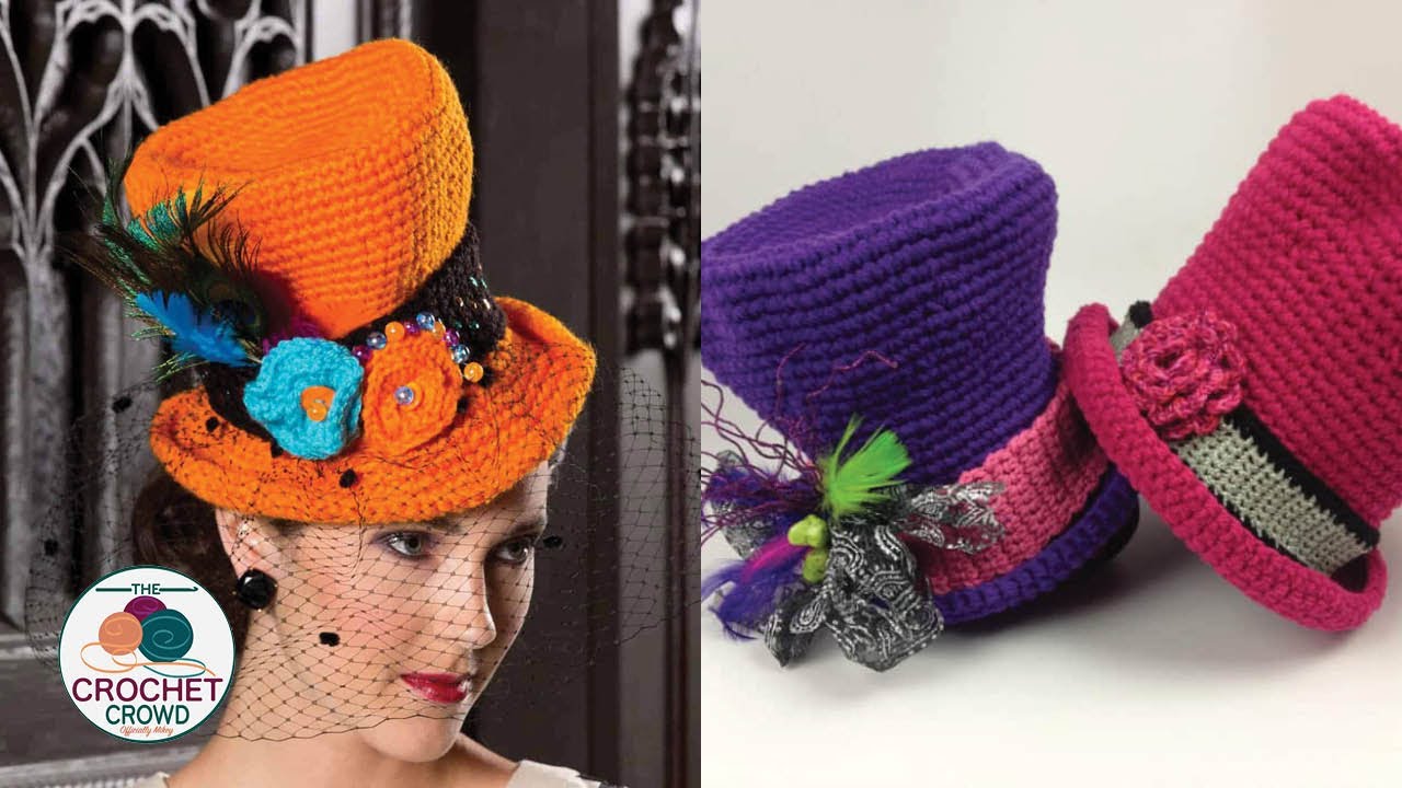 Left Hand Tea Party Chic Simple Diy Crochet Top Hat Tutorial Youtube