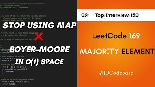 LeetCode 169 - Majority Element | Boyer–Moore Voting | LeetCode Top Interview 150 | JDCodebase