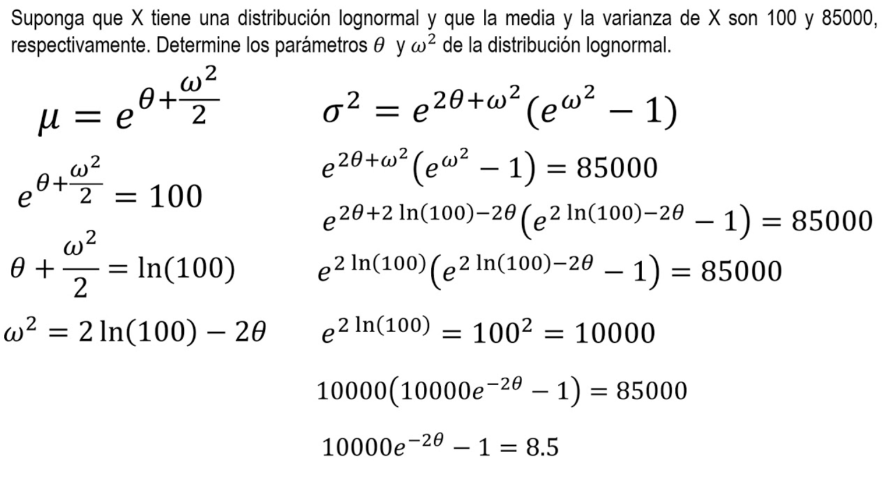 Distribución Lognormal | Ejemplo 2 - YouTube