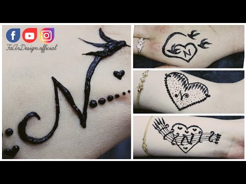 Latest Beautiful N Letter Mehndi Designs 4 Stylish Alphabet N Mehndi Letters Design N Tattoos