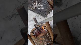 Heating а Tent with a Log Torch #Shorts