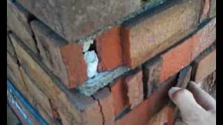 Severe brick spalling