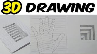 Easy 3D Drawing Illusions to Test Your Brain | How To Draw 3D Hole & Stairs & Hand | Trick Art