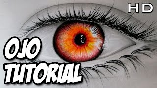 Cómo dibujar un ojo de color rojo, cómo dibujar un ojo realista con lápices de colores paso a paso