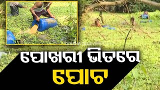 Around 4,000 litres of fermented liquour buried inside pond seized in Balasore (part-1)