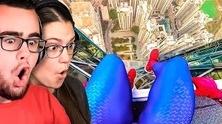 My GIRLFRIEND Reacts to REAL LIFE SPIDERMAN!