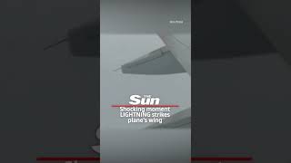 Shocking one-in-a-million moment lightning strikes plane’s wing