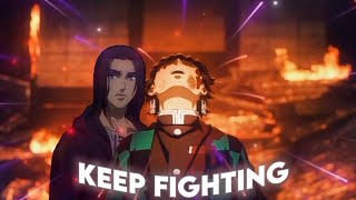 4K Anime - Eren tells Tanjiro to keep fighting