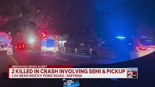 2 dead after crash on I-24 in Smyrna