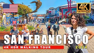 SAN FRANCİSCO, California 4K Walking Tour | Pier 39 to Union Square City Tour |