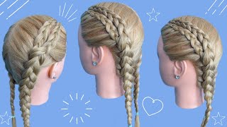 TRENZAS de ENCAJE en TRENZA HOLANDESA 💕| PEINADOS PARA NIÑAS #SHORT