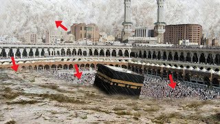 Saudi Makkah Or Khana Kaaba Ma Tofan Kay Pechay Ek Raaz 💔Heavy Floods And Thunderstorm in Holy Kaaba