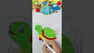 Turtle coloring page for toddlers | Turtle coloring page for kids #nurseryrhyme #kids