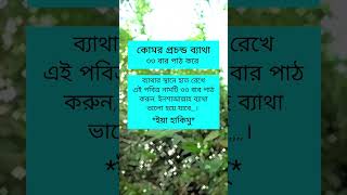 কোমরে প্রচন্ড ব্যাথা ৩৩ বার পাঠ করে