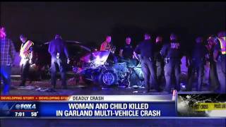 Woman and child killed in Garland crash