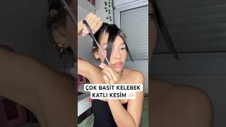 Kelebek katlı kesim bu kadar kolaymı? #kelebekka #saçkesimi #sacmodelleri