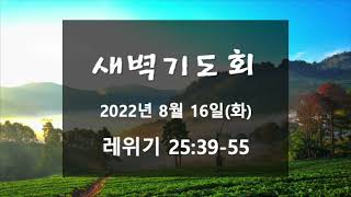 2022년 8월 16일(화) 새벽기도회 (레위기 25:39-55 | 장성훈 목사)