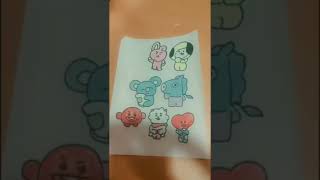 how to make bts b21 stickers @Art and craft with Madiha #short #shortvideo #viralvideo #bts