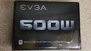 EVGA 600 W1 PSU Unboxing \u0026 Overview - 80 Plus White, 600W Budget ATX PC Power Supply