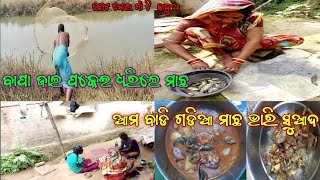 ବାପା ଜାଲ ପକେଇ ଧରିଲେ  ମାଛ  //😍😍ଆମ ବାଡି ଗଡିଆ ମାଛ ଭାରି ସୁଆଦ  //👌👌..Catching fish in our pond ..🙏🙏