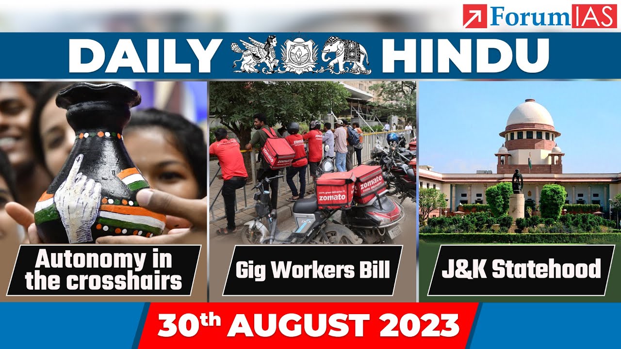 Daily Hindu News Analysis 30 August 2023 Daily Hindu Upsc Current