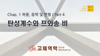 01장 하중, 응력 및 변형 part 4 (탄성계수와 프와송비) : 고체역학 , 재료역학