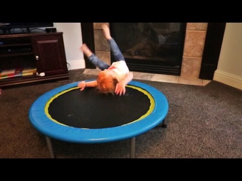 Baby gets back on the trampoline!!