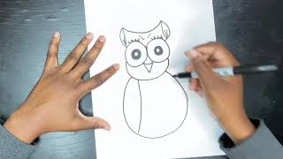 Elementary Art Lesson - Quick how to draw an Owl Art