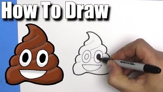 How To Draw the Poop Emoji- EASY- Step By Step
