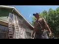 1925 abandoned house restoration 52 painting the peak trimming the overhang.