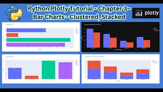 Python Plotly Tutorial - Part 3 Section 1- Bar Charts Vertical, Hoizontal, Clustered Stacked