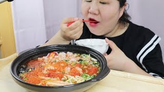 밥도 말아먹는 물회먹방~!! 살얼음 낀 육수와 탱탱한 회가 너무 시원하고 맛있어요 cold fish ASMR MUKBANG EATINGSOUNDS