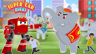 Supercar Rikki Stops the Giant Elephants from Destroying the City!