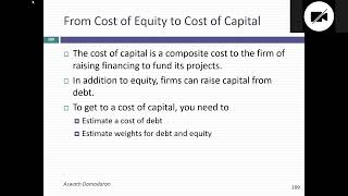 Session 11: Costs of Debt & Capital