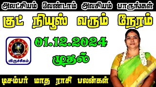 நிச்சயம் நன்மைகள் அனைத்தும் கைக்கூடி வரும் ,,,,, டிசம்பர் மாத ராசி பலன் 2024 { Viruchigam }