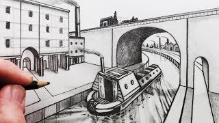 How to Draw Perspective: A Bridge and Narrow Boat
