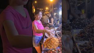 Cambodian girl cooking grasshoppers #streetfood #cambodia #food