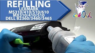 How to Refill Lexmark MS310, MS410, MS510, MS610, MX310, MX410, MX510, Dell B2360, B3460, B3465