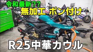 中華カウル驚異の進化!! 無加工取り付けカウルYZF-R25ペトロナスカラー