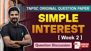 SIMPLE INTEREST -   Previous year ORIGINAL QUESTION PAPER, Maths by Sridhar | TNPSC Exam | Race